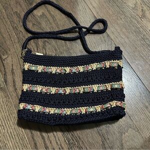 The Sak Bohemian Navy Blue Woven Crossbody Bag